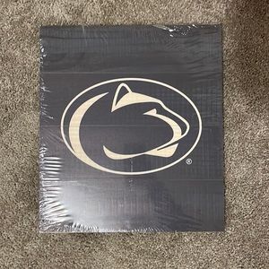 Wooden Penn State sign.